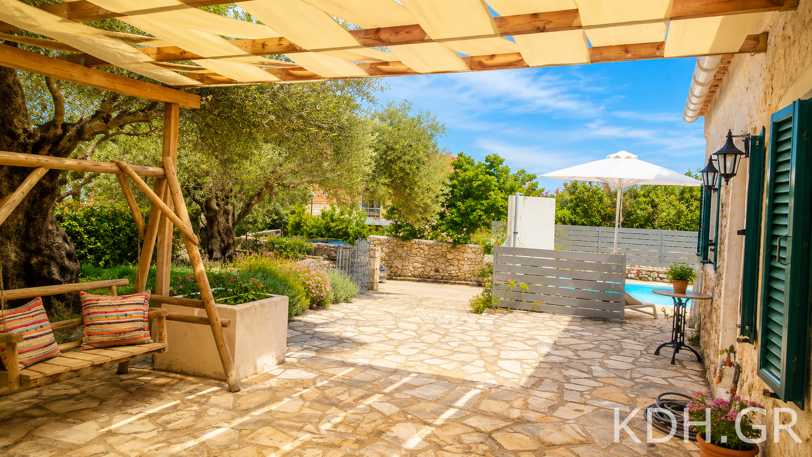 Villa and courtyard